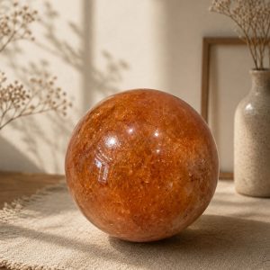 紅膠花水晶球(大) / 8.5cm